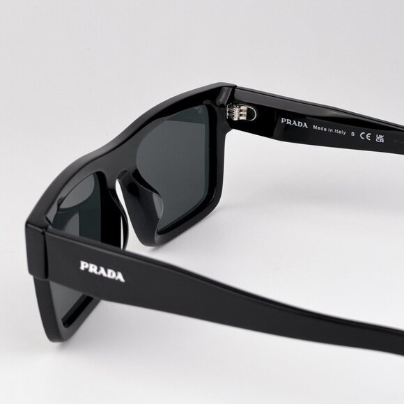 Prada PR19WSF Rectangle Sunglasses – Black Frame Grey Lenses | Model 1AB5S0 - Picture 7 of 9